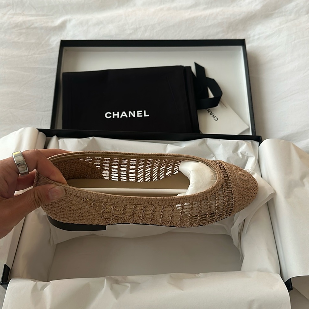 NWT Chanel raffia ballet flat- size 7 - Picture 5 of 10